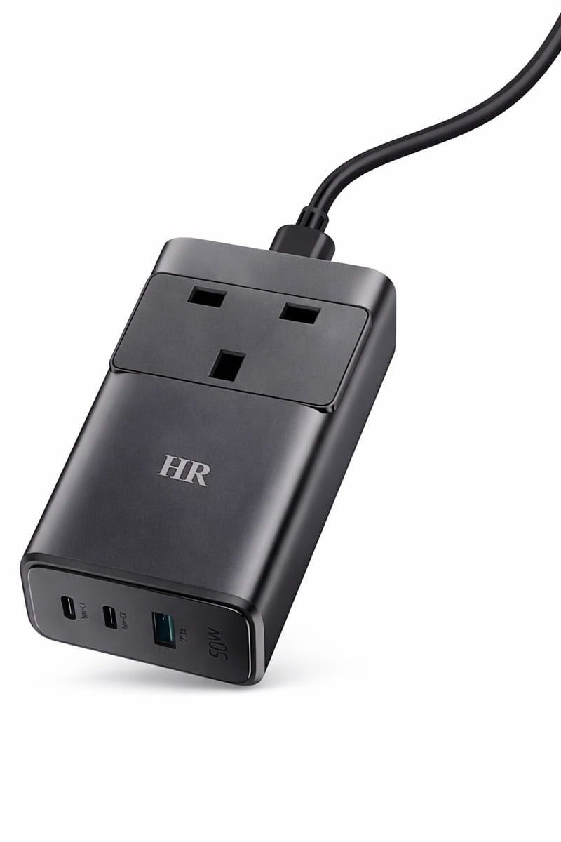 HR 4-in-1 Power Strip with Fast Charging | Dual USB-C PD + USB-A QC | 50W Max | UK Plug | 1.5m Cable | 1 Year Warranty - Image 1